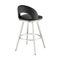 thumbnail image 5 of Lottech Swivel Counter Stool in Brushed Stainless Steel and Black Faux Leather, 5 of 12