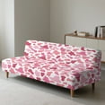 thumbnail image 6 of SCRAWLGOD Cow Print Pink White Futon Cover Armless Sofa Covers Sofa Bed Covers Stretch Futon Couch Cover Sofa Slipcover Furniture Protector Thick Soft Stay in Place, 6 of 7