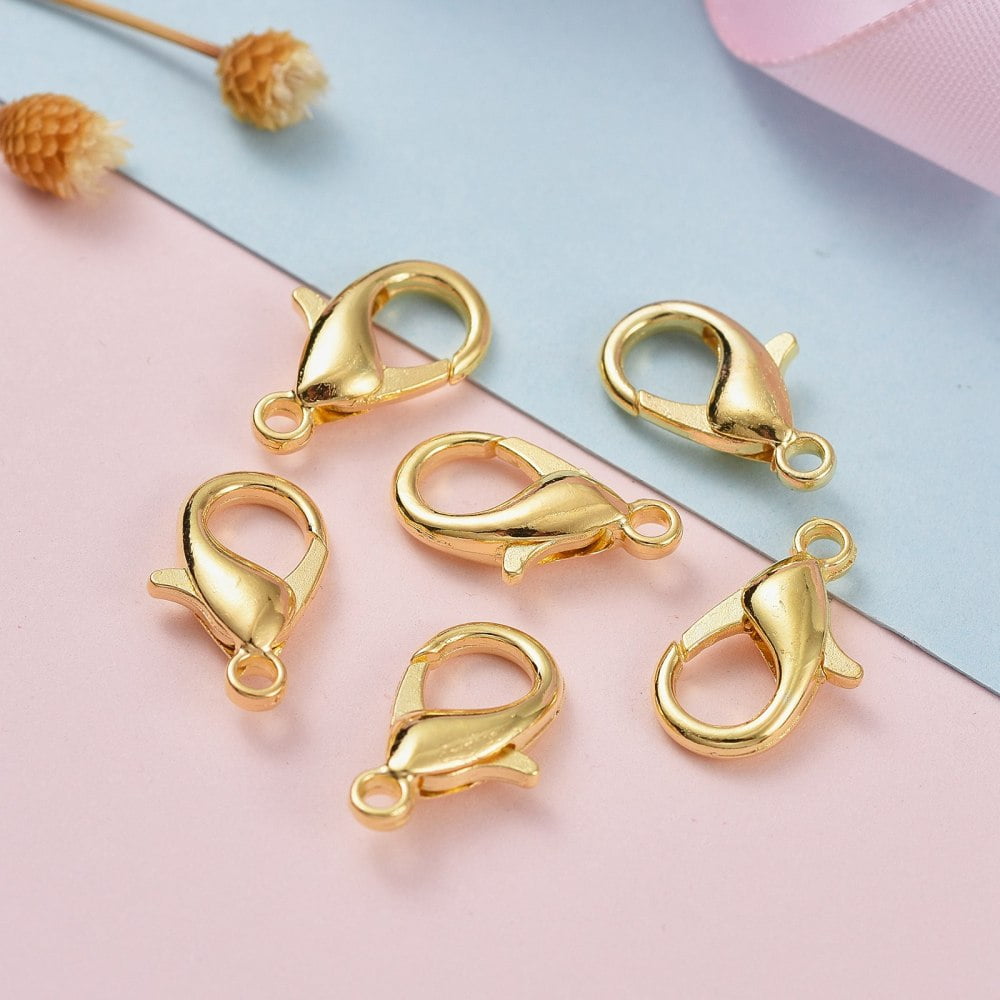 Zinc Alloy Lobster Claw Clasps Parrot Trigger Clasps Cadmium Free & Nickel Free & Lead Free Golden 16x8mm Hole: 2mm