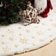 thumbnail image 1 of GIGALUMI Falda para árbol de Navidad de 48 pulgadas, tapete para árbol de Navidad blanco y dorado, falda de árbol de piel sintética blanca como la nieve para decoración de fiestas en el hogar,, 1 of 7