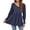 Navy, variant on Long Sleeve Blouse Shirt Women's Fashion Autumn Winter V-Neck Blouse Solid Puff Long Sleeves T-Shirt Tops Navy