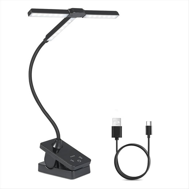 Lámpara de Atril de 51 LED, Plegable, Recargable y con Clip, Lámpara de Piano Profesional Portátil con 4 Colores y 3 Niveles de Brillo.