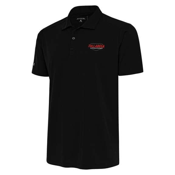 Men's Antigua Black Talladega Superspeedway Tribute Polo