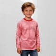 thumbnail image 5 of XIYON Girl's T Shirts Girls Striped Long Sleeve Tee Shirt With Convenient Side Pocket Casual Comfortable Top For Everyday Play And School Casual Tshirts 4-5 Years, 5 of 6