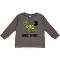 thumbnail image 3 of Inktastic 3rd Birthday Dinosaur Skateboarding Boys Long Sleeve Toddler T-Shirt, 3 of 5