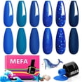 thumbnail image 1 of Set de esmaltes de uñas en gel MEFA Blue, 6 colores, azul marino medianoche, 1 of 8