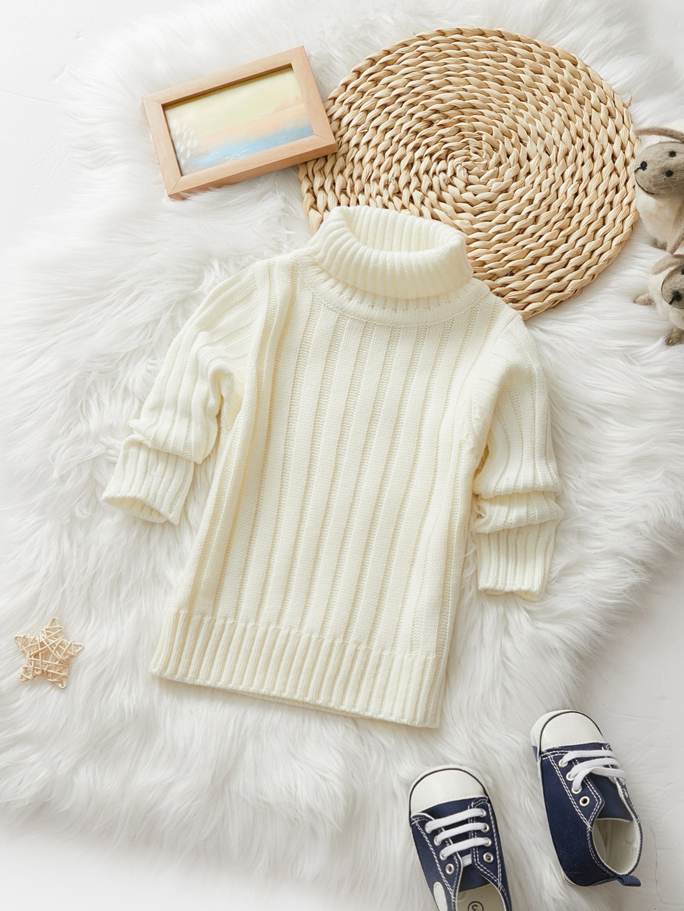 Pull Thermique Enfant Col Roulé - Doux Et Chaud Pour Automne/hiver, En Tricot Côtelé, Garçons Et Filles