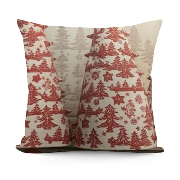 YINGXI Christmas Red Tree Print Decorative Outdoor Pillowcases Holiday Throw Case Decor for Couch Sofa Bed 12x12in