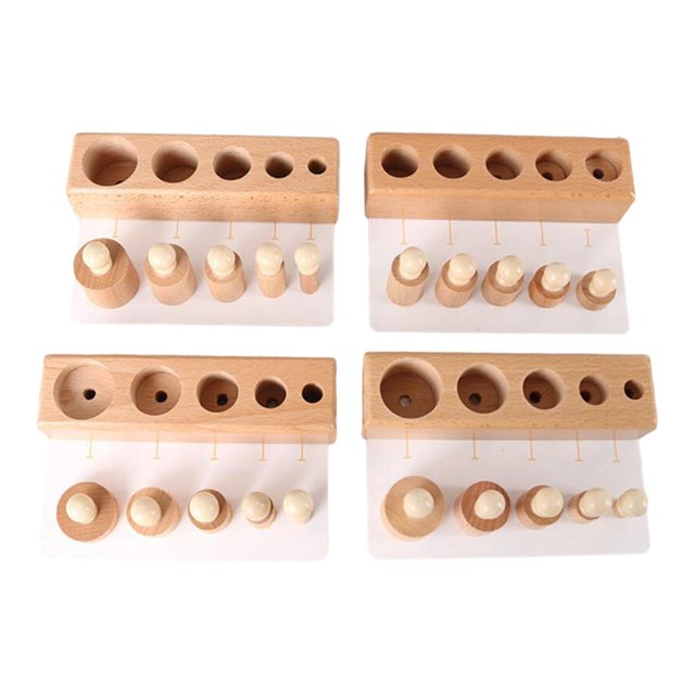 Pomo de madera, cilindro de madera, juego de bloques de cilindros, juguete a juego, juguete educativo, preescolar, aprendizaje, material didáctico, co Pulido Pintado