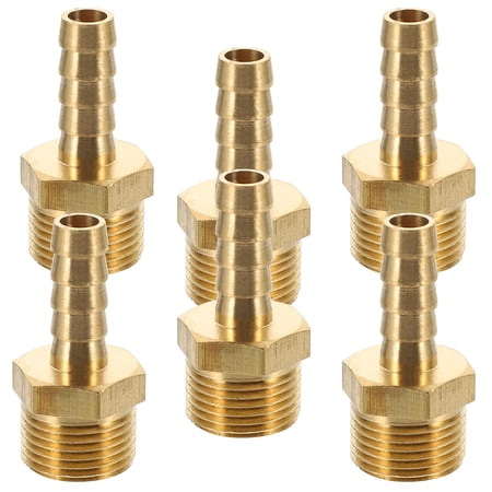 WRITWAA 6- /8 Inch Brass Hose Connectors Plumbing Fittings with Design for Water Supply Systems