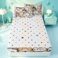 thumbnail image 4 of meiyoeat Cartoon Cat Pattern Zipper Full Size Comforter Sets with Fitted Sheet and 2 Pillowcases,Cute Print Zipper Bedding Set,Polkadot Reversible,4-Piece, 4 of 7