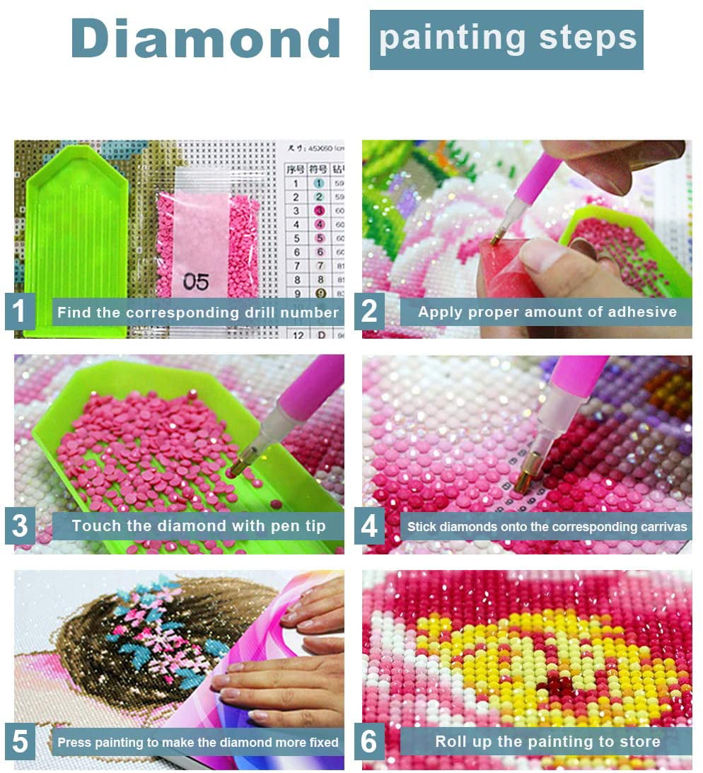 Diamond Art Kits for Kids Beginner DIY 5D Full Drill Crystal Rhinestone Arts and Crafts Gem Art Painting with Diamonds Dots Home Wall Decor Landscape 11.8x15.7inch 4 Pack Diamond Painting Kits for Adults 