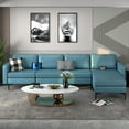thumbnail image 2 of Costway Modular L-shaped Sectional Sofa w/ Reversible Chaise & 4 USB Ports Blue, 2 of 11