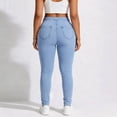 thumbnail image 4 of Women’s Denim Skinny Jeans – Super Stretch High Waisted Rise Classic Casual Slim Fit Pants Blue L, 4 of 5