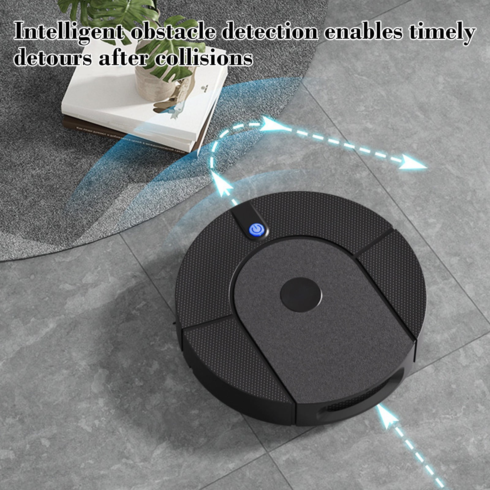 Automatic Self-Cleaning Robot Vacuum and Mop Combo for Hardwood Floors, 2-in-1 Sweeping and Mopping, Wireless, Slim, Ideal for Pet Hair and Corners, White and Black