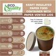 thumbnail image 2 of [25 Pack] 26 oz Disposable Kraft Paper Soup Containers with Vented Lids - Pint Ice Cream Containers, Frozen Yogurt Cups, Restaurant, Microwavable, Take Out, Food Storage, Recyclable, 2 of 8
