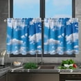 thumbnail image 3 of Blue Sky Kitchen Curtains Tiers Set of 2 Rustic Farmhouse Short Window Curtains for Living Room,Bathroom,Office Room Cafe, 3 of 6