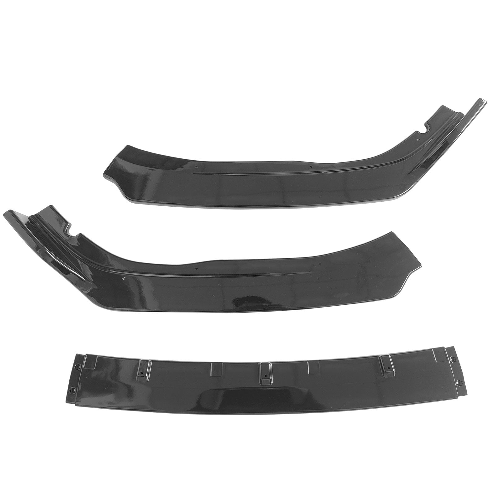 Ikon Motorsports Front Bumper Lip Compatible With 2018-2021 Honda Accord, Gloss Black PP Polypropylene IKON Style Front Lower Chin Lip Splitter Protector 3PCS