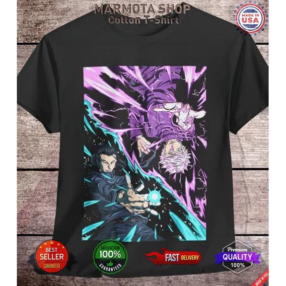 RARE Gojo Satoru Jujutsu Kaisen T-Shirt Suguru Geto Anime Japanese Tee Shirt JJK