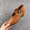 thumbnail image 1 of LSLJS Chaussures de Mode Décontractées Style Rétro pour Femmes, Chaussures en Cuir pour Femmes, 1 of 5