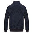 thumbnail image 3 of Lavnis Men's Stand Collar Jackets Full Zip Solid Color Long Sleeve Casual Fashion Comfy Original Design Jackets Navy L, 3 of 3