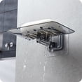 thumbnail image 4 of Advancent Soporte para baño, estante extraíble autoadhesivo para pared, soporte para drenaje de platos de secado Cocina y Comedor Negro, 4 of 6