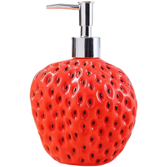 Strawberry Shaped Soap Dispenser with Removable Pump, Refillable Lotion Soap Bottle, Dish Soap Dispenser, Hand Soap Dispenser, Home Decoration