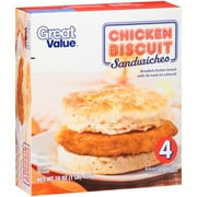 Great Value Chicken Biscuit Sandwiches, 4 count, 16 oz