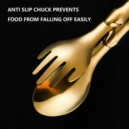 

Hwuxmo 201 Stainless Steel Food Clip Household Kitchen Dessert Clip Split Dish Clip Bread Clip Grilled Meat Clip Clearance Gold
