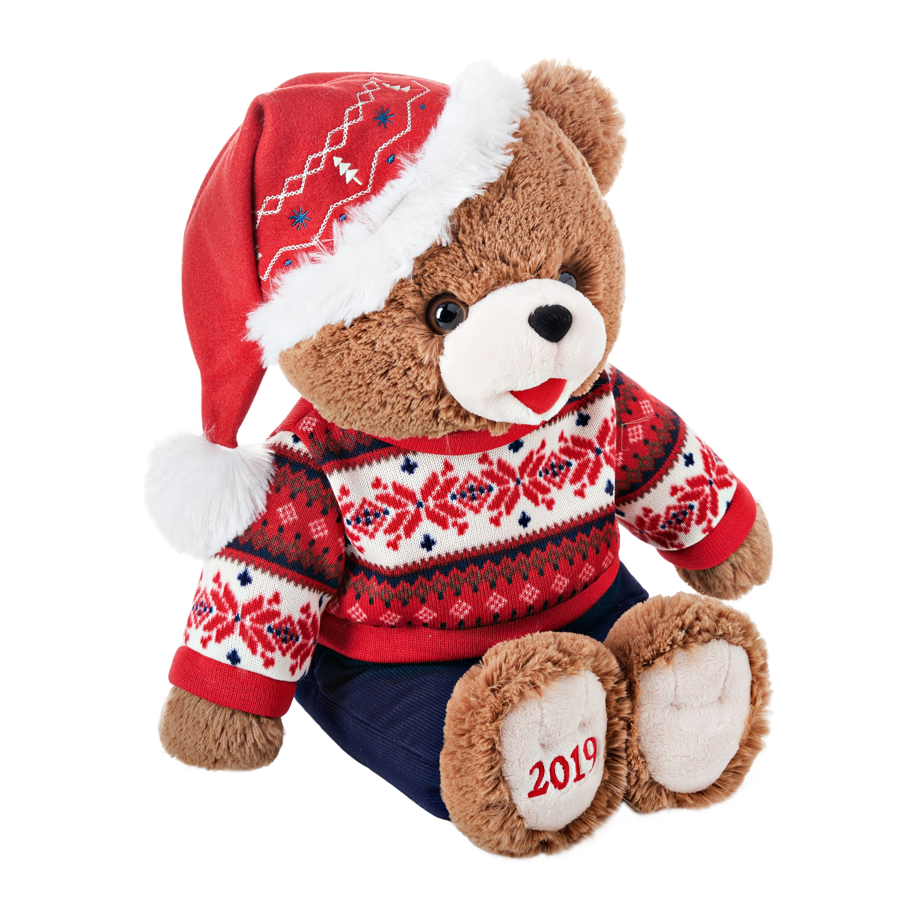 Holiday Time 2019 Snowflake Teddy Bear, Red Sweater - Walmart.com - Walmart.com