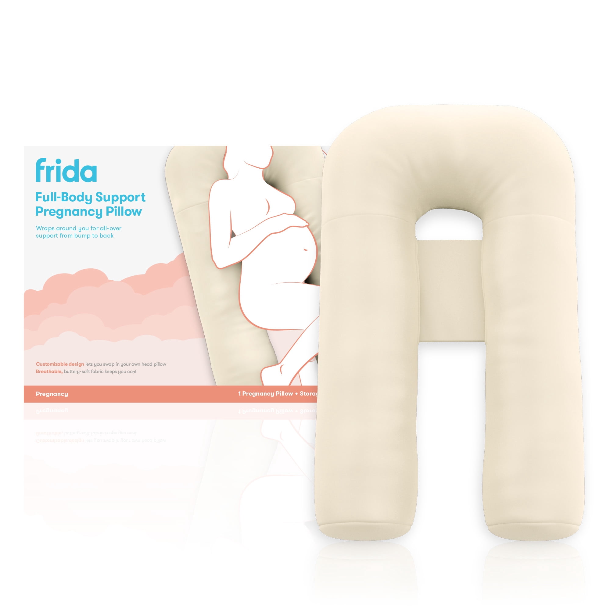 Frida Mom Full Body Support Pregnancy Pillow - Ivory