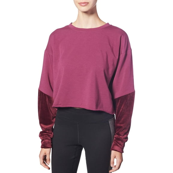 Splendid Womens Velvet Cropped Sweatshirt Red S