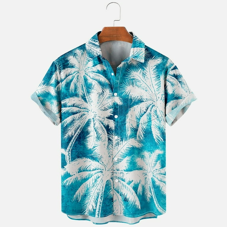 Vsssj Hawaiian Shirt for Men Stretch Beach Tropical Aloha Tees Big and Tall Casual Button Down Summer Short Sleeve Relax Collared Shirts Orange XXL