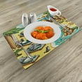 thumbnail image 2 of Ambesonne Funny Animals Place Mats Set of 4, Happy Leisure Day, Standard Size, Yellow Aqua Green, 2 of 5