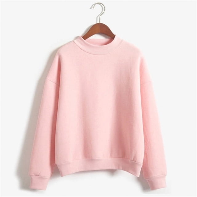 Fartey Chandails Molletonnés à Col Rond Oversize pour Femmes, Mignons, Couleur Unie, Sans Capuches, Chandail à Manches Longues, Décontracté, Confortable, Mode d'Automne, Chandails à Enfiler