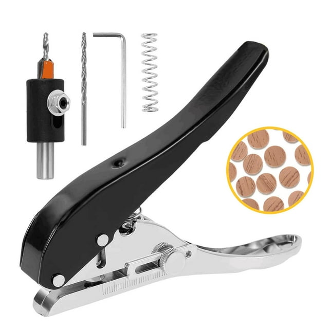 Alicates perforadores de banda de borde manual para carpintería, herramienta de perforación portátil, flexible, multiusos, perforadora de papel para Negro 10mm BLESIY Perforadora