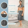 thumbnail image 3 of Txmasen Men Soft Bathrobes Shower Wrap Sauna Gym Swimming Holiday Spa Bath Beach Towel Wearable Bath Towel Grey, 3 of 9