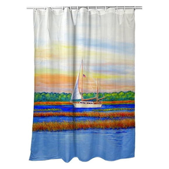 Betsy Drake SH1075 Marsh Sailing Shower Curtain