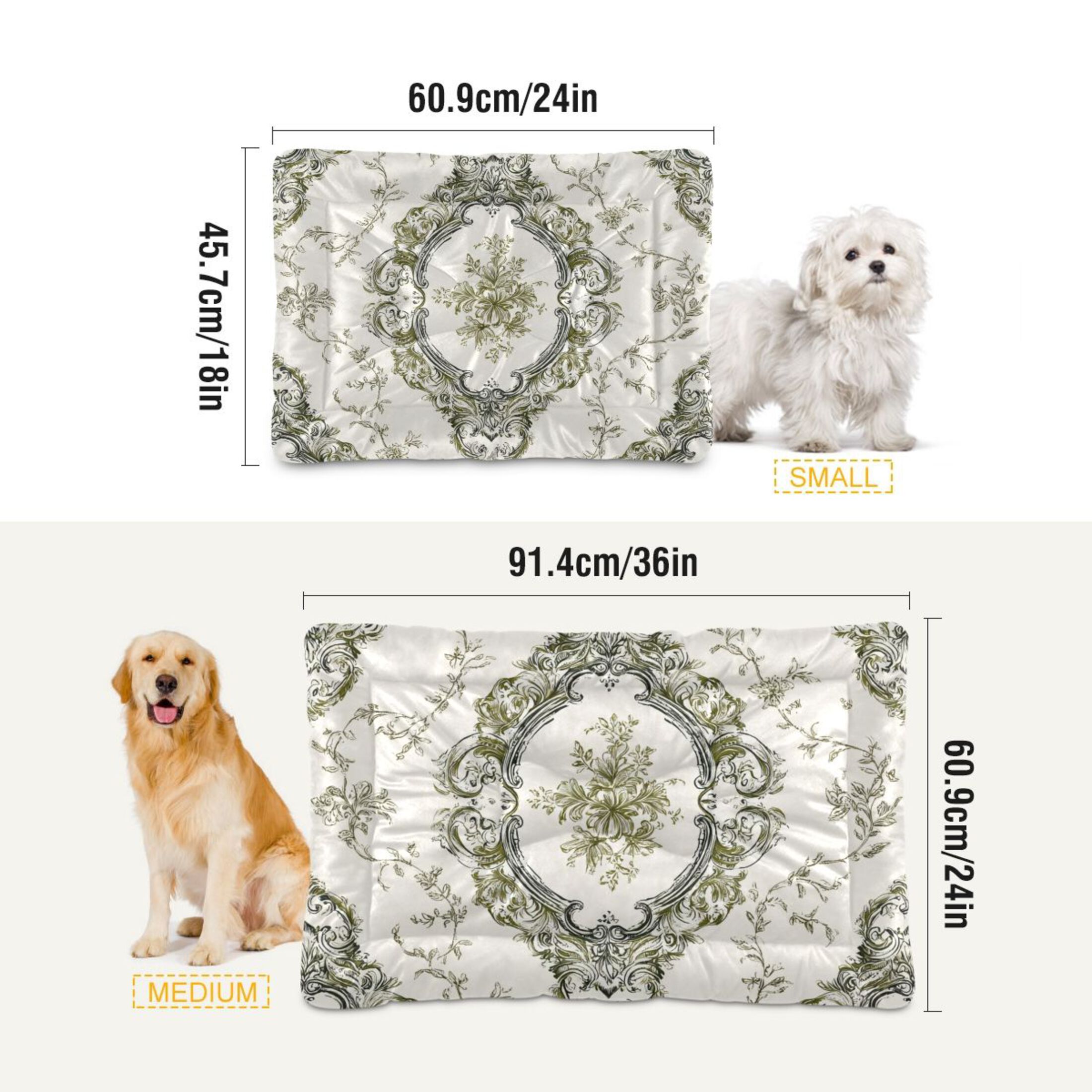 Cozy Mat Pet Bed Indoor Outdoor Warm Soft For Cat Dog Puppy(S/M) Delicate Floral Patterns