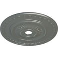 thumbnail image 3 of 29 1/2"OD x 3 5/8"ID x 1 5/8"P Sunflower Ceiling Medallion (Fits Canopies up to 5 5/8"), Hand-Painted Silver, 3 of 5