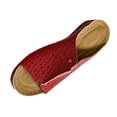 thumbnail image 2 of Womens Sandals Arch Support Wedge Open Toe Slip-on Peep Toe Slides Sandals Slippers Summer Women's Trendy Casual Daily Beach Vacation Shoes Red 40, 2 of 5