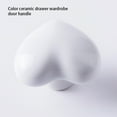 thumbnail image 4 of BrowQuartz Ceramic Cabinet Handle Cute Heart Shape Solid Color Replacement Household Kitchen Bathroom Wardrobe Cupboard Door Pull Knob White, 4 of 6