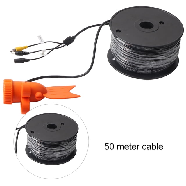 Cámara subacuática de alta definición con 24 LED y 1000 TVL y vídeo en color, buscador de peces con visión nocturna (cable de 50 m)