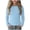 Blue, variant on Girls Long Sleeve Shirts Crewneck Slim Fit Ribbed Knit Tops Ruffle Hem Fashion Tee Shirt Lightweight Casual Blouses 5-16 Years