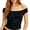 Black, variant on Active Tops Women Off Shoulder Cropped Polka Dot Tee for Summer Fashion Women’s T-Shirts Spotlight Style and Versatility White S