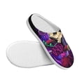 thumbnail image 3 of Rateoe Mushrooms and Skull Print Women's Men's Cotton Knit Slippers Lightweight Memory Foam Indoor House Shoes with Anti-Skid Sole-46/47, 3 of 7
