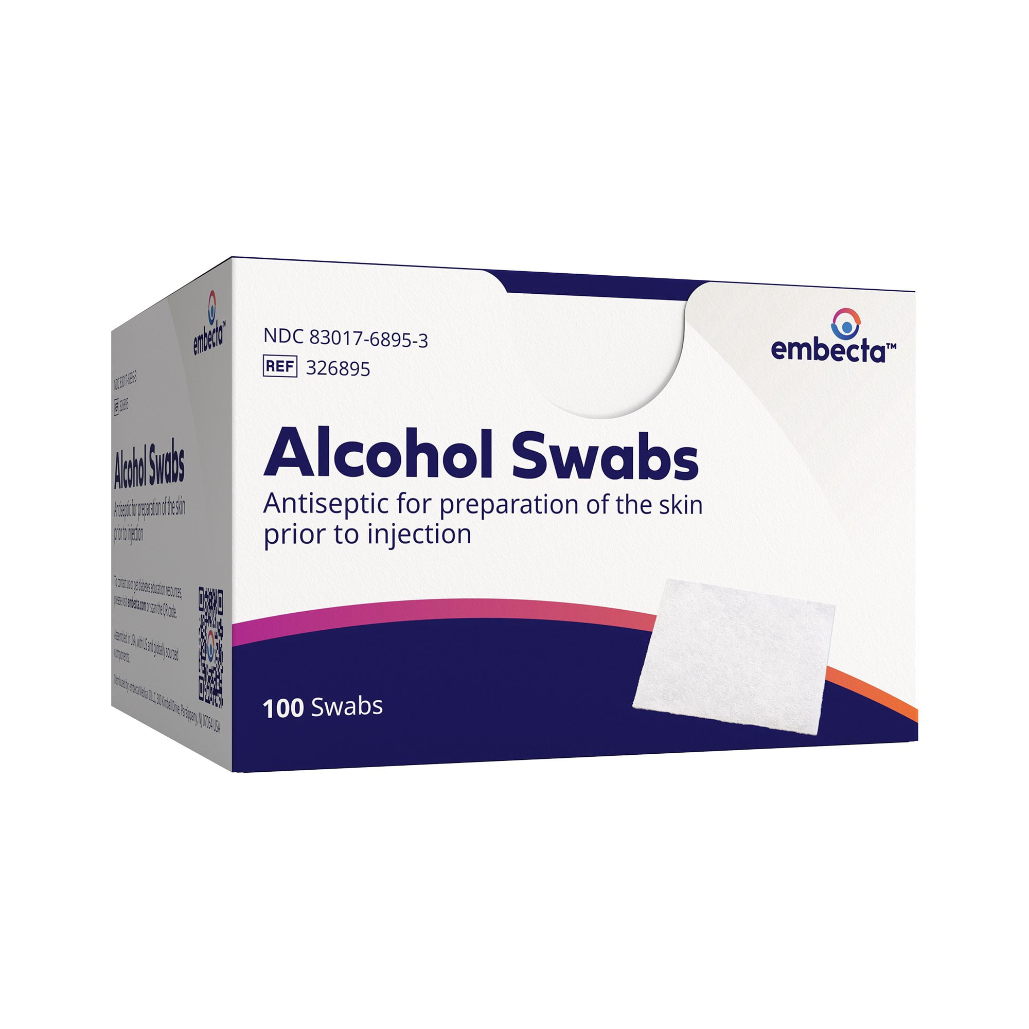 BD Alcohol Prep Pad NonSterile 1 X 0.75" Nonwoven Gauze 326895 12 Count(s) 100 /Count