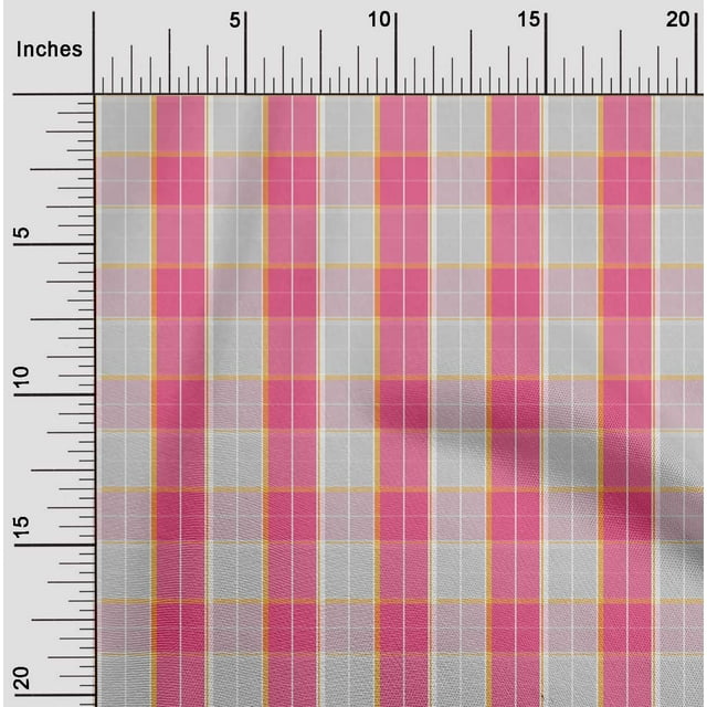 oneOone Viscose Jersey Fabric Madras Check Print Fabric BTY 60 Inch Wide
