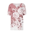 thumbnail image 3 of Blusas de Manga Corta para Mujeres Impresas Cuello Redondo Casual, Top de Algodón de Imitación para el Hogar Y el Uso Diario, 3 of 7