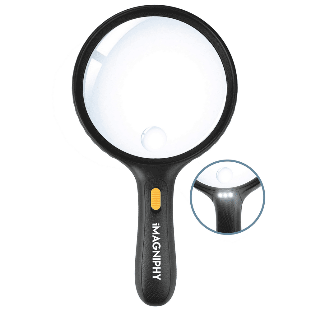 iMagniphy Extra Large Shatterproof Magnifying Glass with Powerful LED
